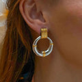 Double Hoop Stud Earrings