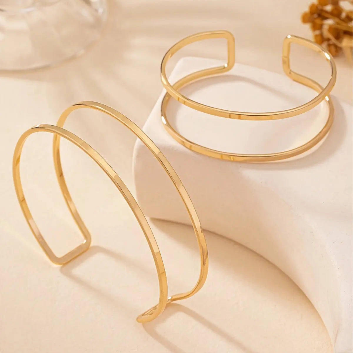 Double-layer Hollow Gold Bangle Bracelet Ladies - 2PCS - electronic accessories