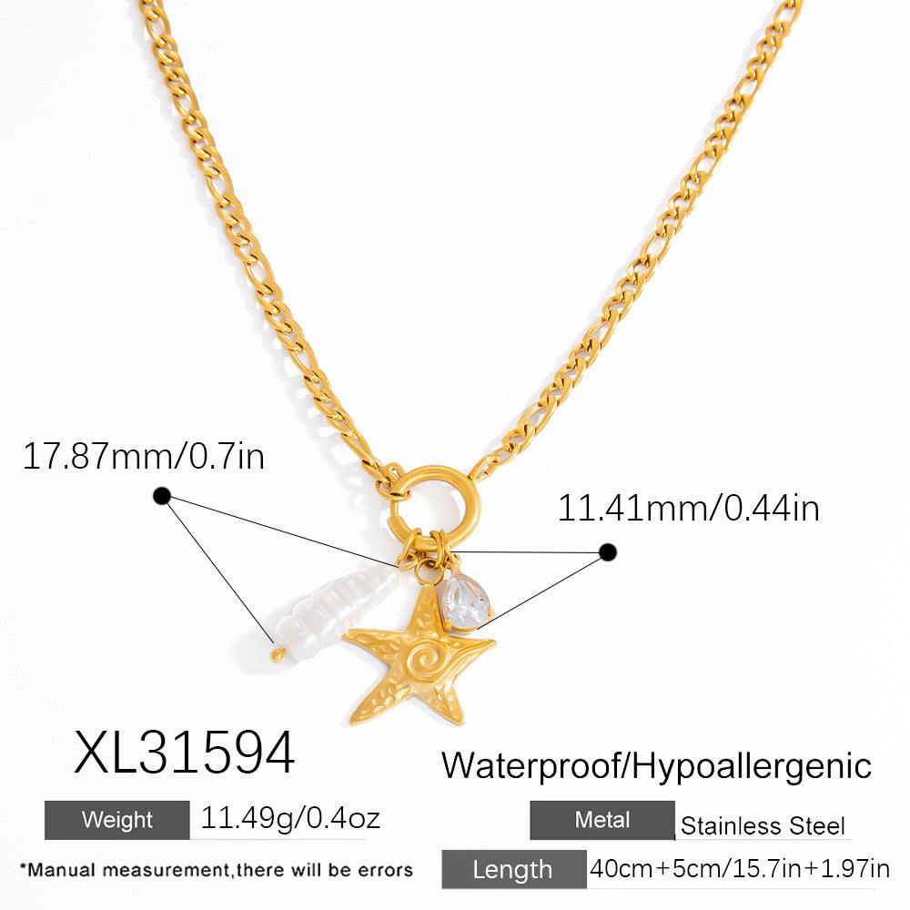 Double-layer Twin Titanium Steel Color-preserving Clavicle Chain - XL31594 - electronic accessories