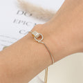 Double Ring Micro Necklace Simple Women’s Fashion - White Gold Plated - electronic accessories