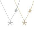 Double Starfish Full Diamond Necklace Female Fashion Special-interest - electronic accessories