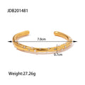 Double Wrap Stack Bracelet Pearl Open Bangle - JDB201481