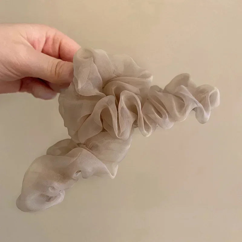 Dream Pleated Mesh Hairpin - khaki 1