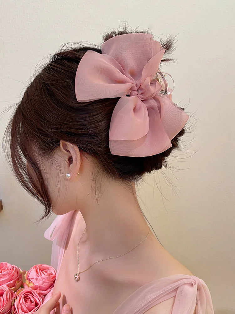 Dream Pleated Mesh Hairpin - pink