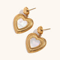 Retro Stainless Steel Gold Shell Light Earrings For Women - Norellé