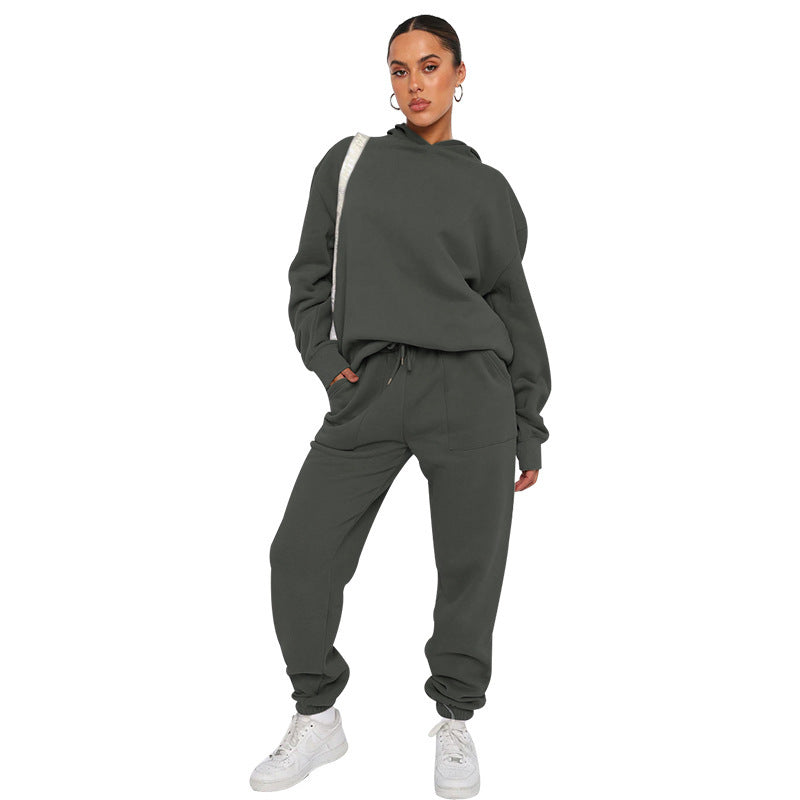 Hooded Long Sleeve Sweater Women's Clothing Fashion Casual Trousers Suit - Norellé