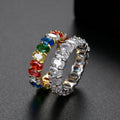 Colorful Women's Copper Inlaid Zirconium Ring - Norellé