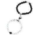 Black And White Love Magnet Suction Couple Bracelet Pair - Norellé