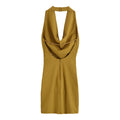 Women's Pleated Hanging Collar Dress - Norellé