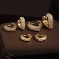 Stainless Steel Gold Plated Multi-drilling Zircon Earrings - Norellé