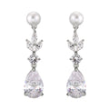 Fashion Leaves Zircon Water Drop Earrings Women - Norellé