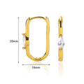 European And American Fashion 18K Gold-plated Square Inlaid Fashion Sense Titanium Steel Earrings - Norellé