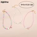 Girls Jewelry Oil Drop Butterfly Pendant Handmade Beaded Necklace Set - Norellé