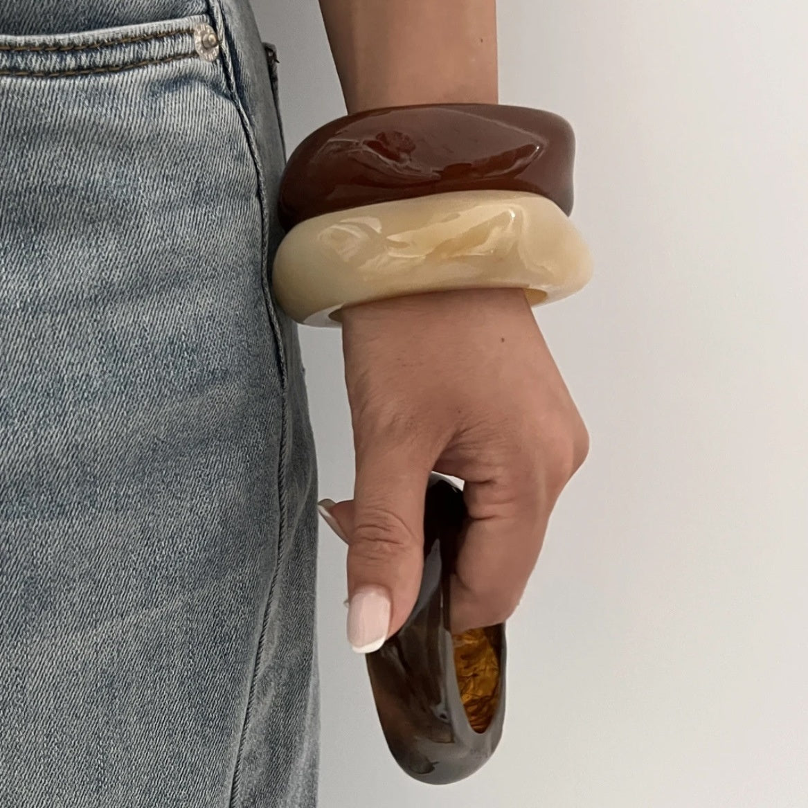 Acrylic Bracelet Exaggerated Ins Style Irregular Translucent - Norellé