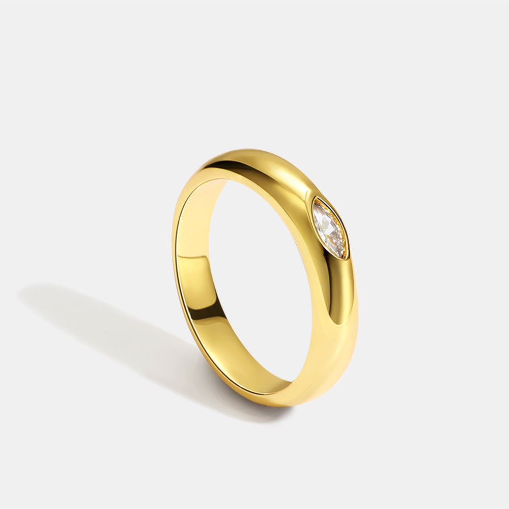 Copper Plating 18K Gold Diamond Couple Ring - Norellé