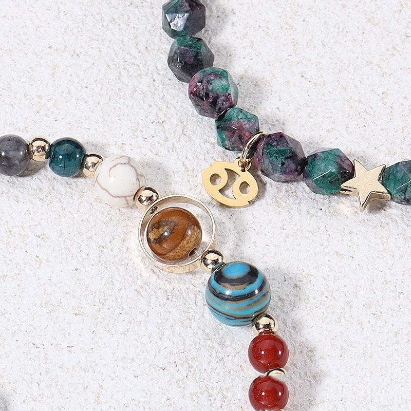 Natural Stone Twelve Constellations Bracelets Cut Hemp Stone Fashion - Norellé