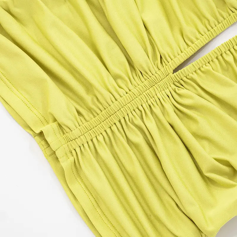 Women’s V-neck Pleated Backless Camisole