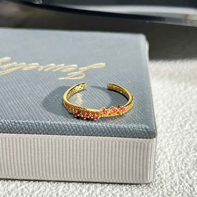 French Rose Zircon Light Luxury High-grade Ring - Norellé