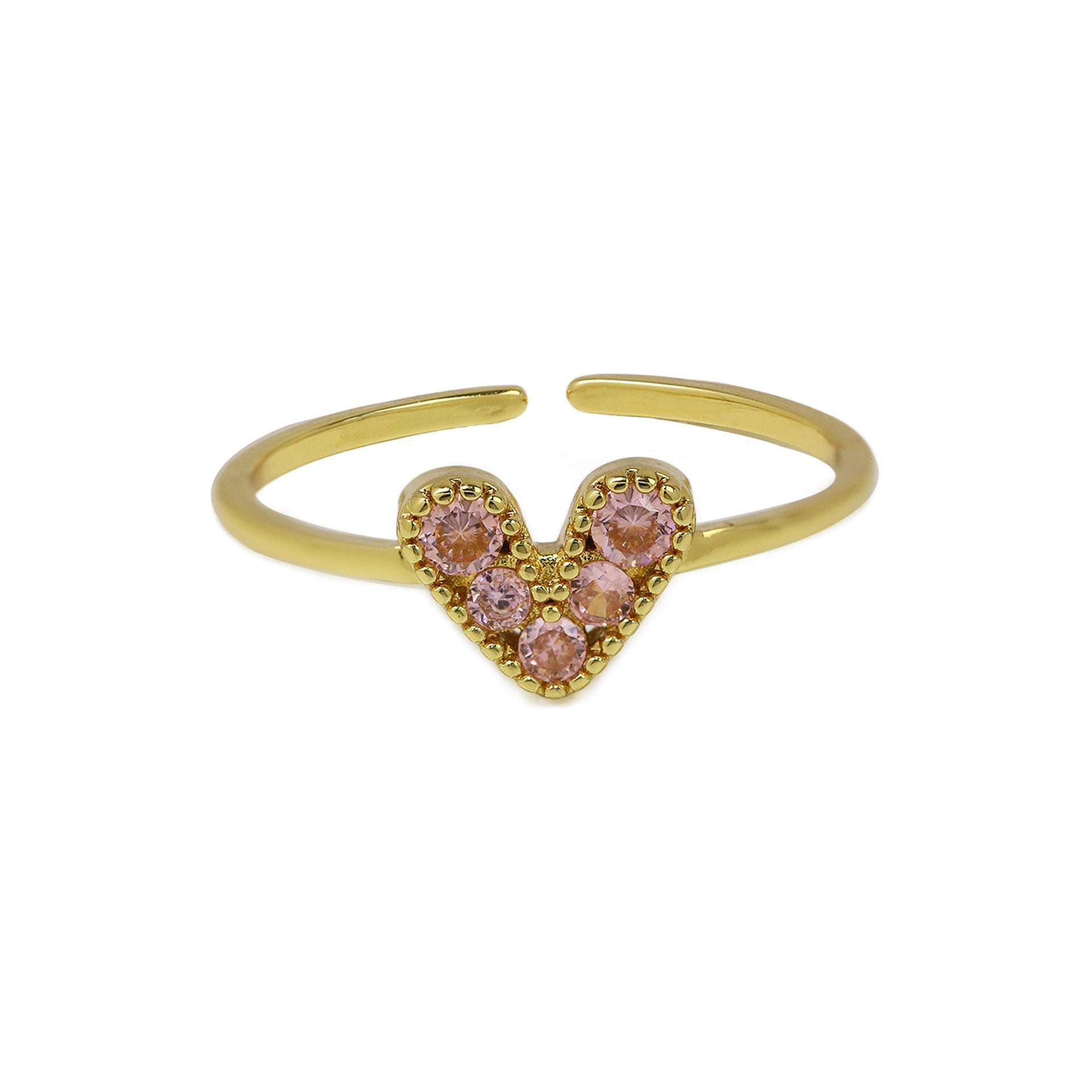 Brass 18K Gold Plated Color Zirconium Love Women's Ring - Norellé