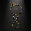 Women's V-finger Simple Copper Bracelet Silver Double-layer Bracelet - Norellé