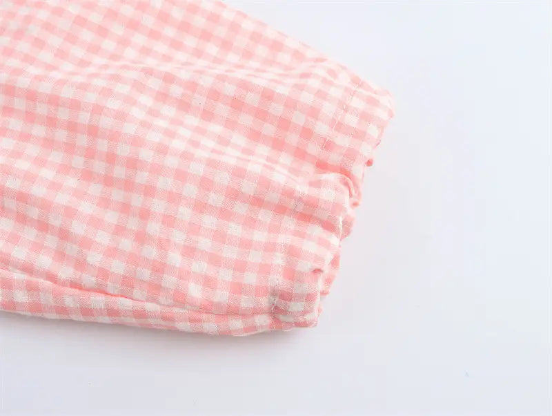 Small Round Lapel Plaid Shirt