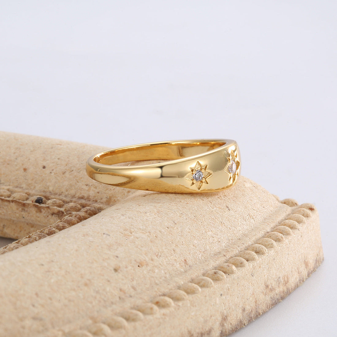 Six-pointed Star Zircon Ring Female - Norellé