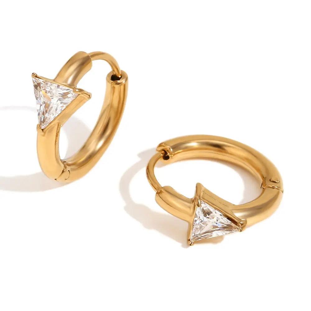 Niche Design Earrings Stainless Steel 18K Gold Plating Ear Clip Women - Norellé