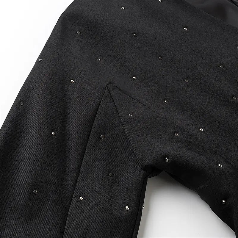 Simple And Versatile Loose V-neck Diamond Jacket