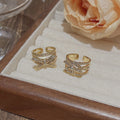 Micro Inlaid Zircon Bow Ring Female Personalized Minority Geometric - Norellé