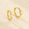 S925 Silver Ins Cold Style Opal Inlaid Ear Ring - Norellé