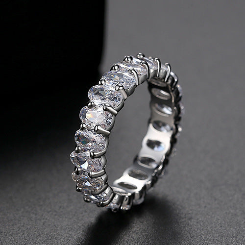 Colorful Women's Copper Inlaid Zirconium Ring - Norellé