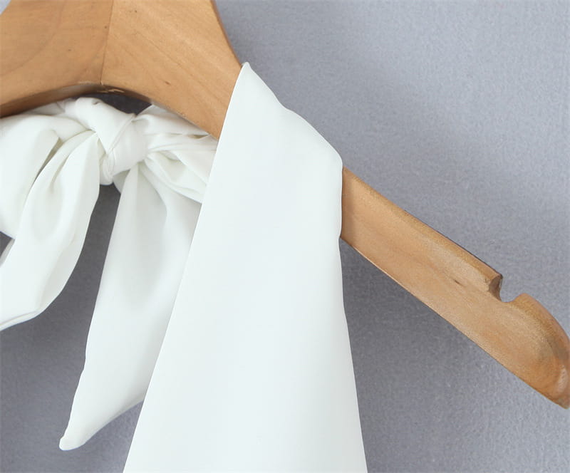 French Elegant Style Casual V-neck Backless Lace Up Halterneck Vest Short Skirt