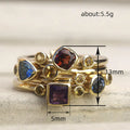 Geometric Ring Asymmetric Multicolor Gem Color Ring - Norellé
