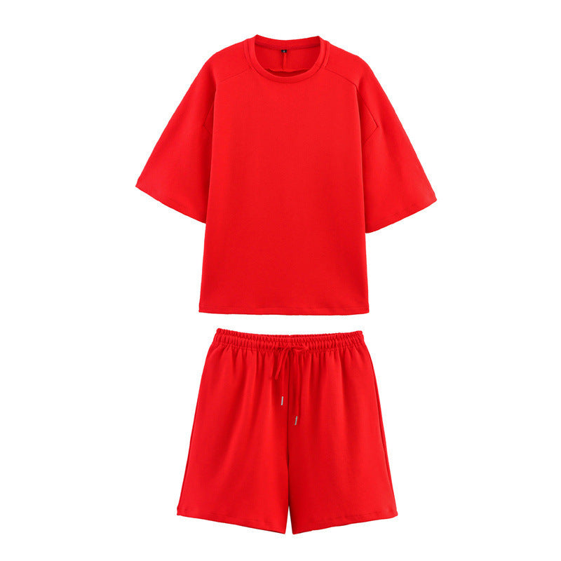 Short Sleeve Double-sided Cloth Sweater Pants - Norellé