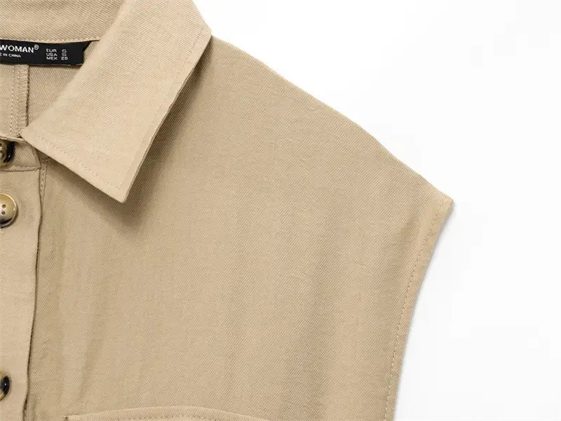 High-grade Sleeveless Slim With Belt Jumpsuit