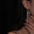 Simple Retro Asymmetric Tassel Shiny Diamond Ear Studs - Norellé