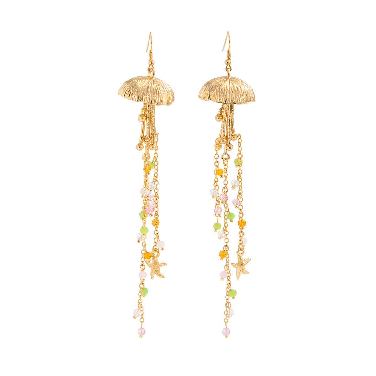 Holiday Beach Starfish Jellyfish Metal Alloy Earrings - Norellé