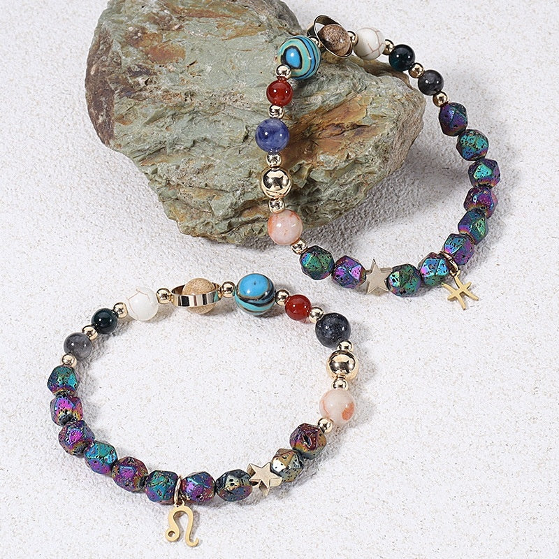 Natural Volcanic Rock Electroplating Twelve Constellations Bracelets - Norellé