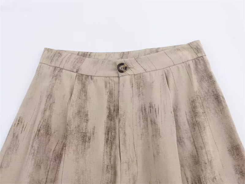 V-neck Buttons Decorative Lace-up Sleeveless Waistcoat Vest Wide-leg Casual Pants Suit