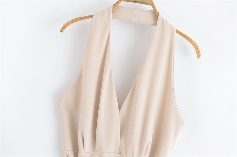 Summer Lace-up Hanging Collar Sleeveless Dress