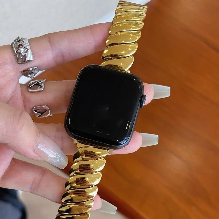 Simple Solid Color Metal Twist Watch Band - Norellé