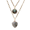 Moonstone Pendant Double Chain Necklace - Norellé