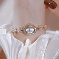 Mid-ancient Fashion Oval Colored Gems Rainbow Light Luxury Watch - Norellé
