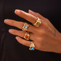 Geometric Diamond Gemstone Ring Suit Women - Norellé