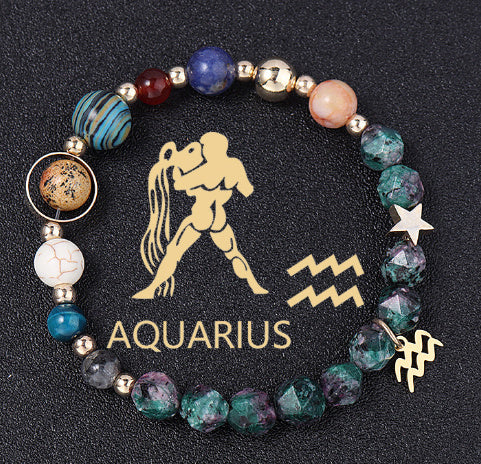 Natural Stone Twelve Constellations Bracelets Cut Hemp Stone Fashion - Norellé