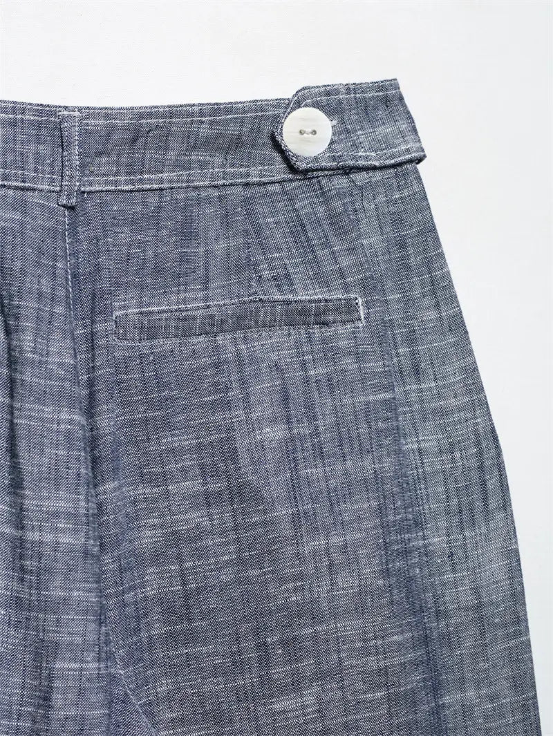 Pocket Decoration Short Shirt Trousers