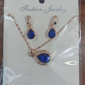 Green Red Drop Shape Necklace And Earrings Suite - Norellé