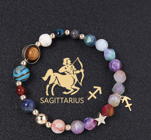 Twelve Constellation Constellation Bracelet Natural Stone Cut Color - Norellé