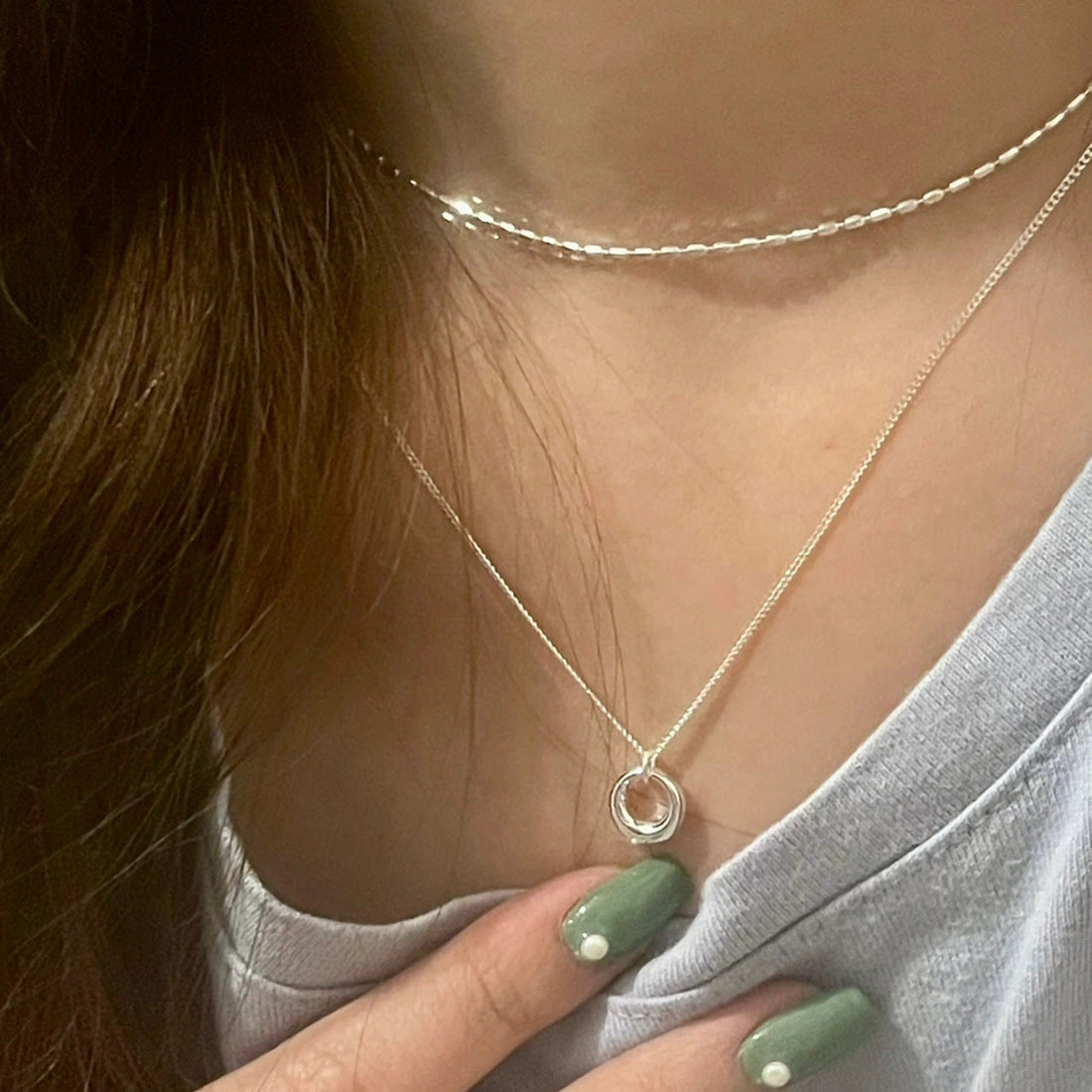 Women's Geometric Circle Necklace Simple Clavicle Chain Versatile - Norellé