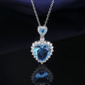 European And American Aquamarine Colored Gems Necklace Ear Stud Ring Women's - Norellé
